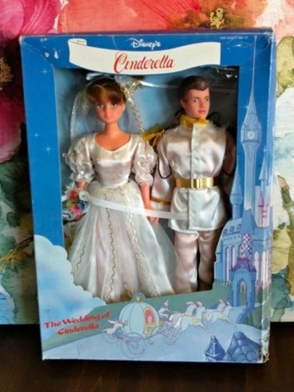 Disney Cinderella Wedding Doll Set w/ Cinderella & Prince Charming vtg. new